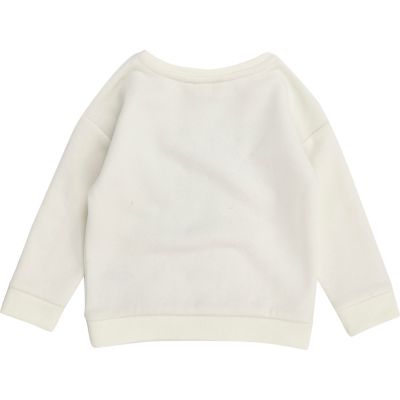 Mini girls white print sweatshirt